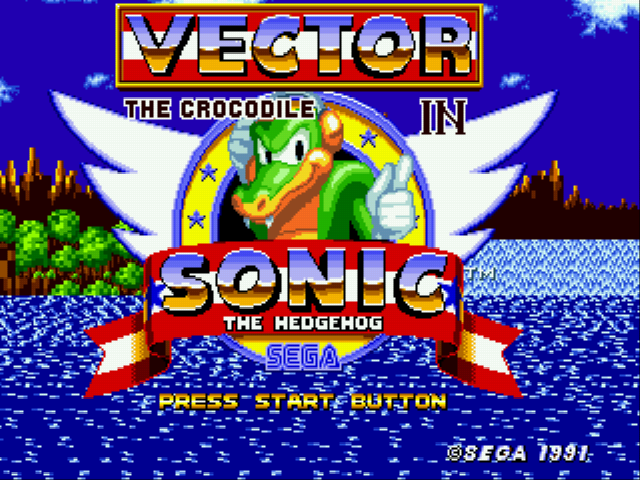 Vector the Crocodile in Sonic the Hedgehog Title Screen